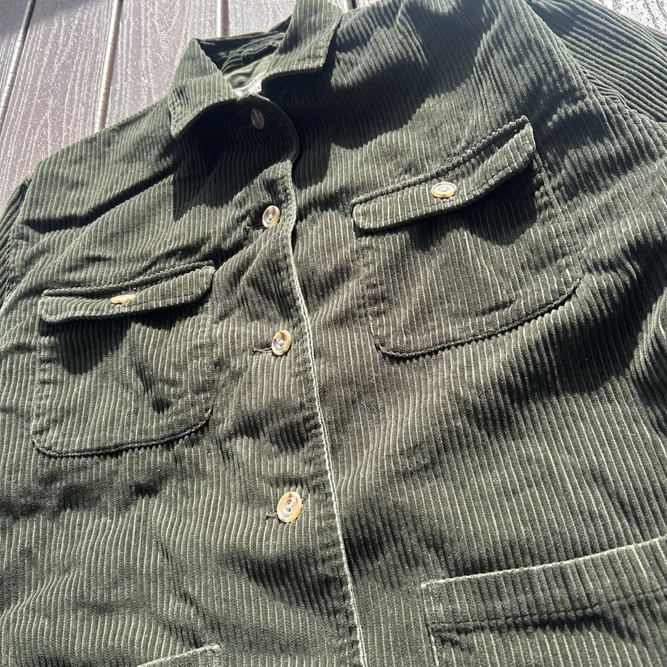 Chaqueta Eddie Bauer Vintage Verde Pesada Pana Tareas de Granero Para Mujer Talla Mediana Foto 3 de 4
