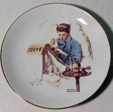 Norman Rockwell Decorative Plate 1986 Missing The Dance 6.5” Art Vintage