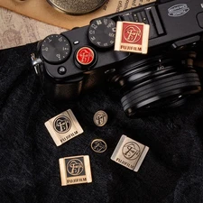 Brass Metal Hot Shoe Cover Shutter Button Protective for Fuji Fujifilm Camera