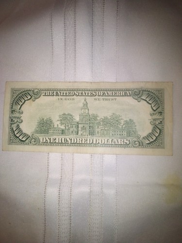 One Hundred Dollar Bill Very Low Serial Number J00000665 A - Picture 2 of 2