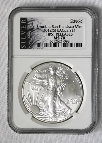 2012(S) Silver Eagle NGC MS70 First Releases Stuck At San Francisco Mint
