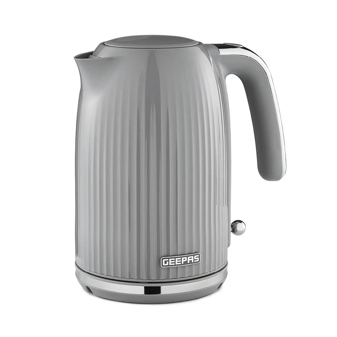 GEEPAS 1.7L Cordless Electric Kettle 3000W Rapid Boil Dry Protection, Grey