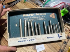 Vintage  Wright & McGill Fly Fishing Rod Ferrules Nickel silver Display  (26754)