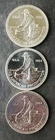 Lot of Three 1984 Engelhard 1oz Silver American Prospector Bullhorn Rounds