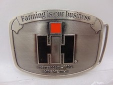 Vintage Belt Buckle International Harvester Farming Is our Business Speccast
