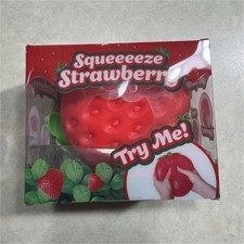 Strawberry Tactile Squeeze Toy Red Green Sensory Stress Relief Fidget Squishy