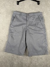 Under Armour UA Golf Shorts Boys Size 16 Youth Golf Clubs All Over Print Grey