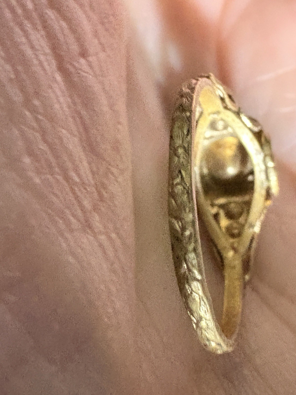 Antique Victorian Paste Ring Closed Back Paste St… - image 4