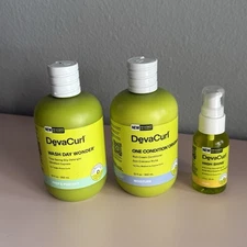 Full Size DevaCurl: Wash Day Wonder, One Condition & High Shine Nourishing Oil