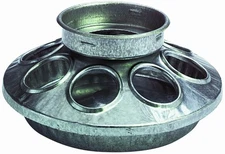 Little Giant Chick Feeder Galvanized Steel Mason Jar Base Eight Feeding Holes
