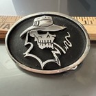 Buckle Silver skull Solid Pewter 1998 Alchemy Cowboy Pirate Belt