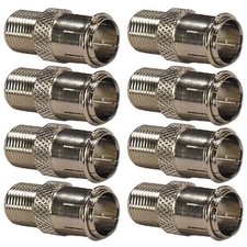 8 Pcs F-Type Male to Female Quick-Push-On Adapter Coaxial Cable Connector Nickel