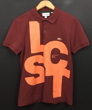 Lacoste Men's Regular Fit Contrast Lettering Petit Pique Polo Shirt Size S