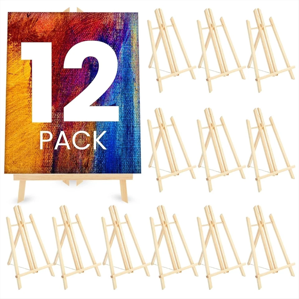 Pack de 12 caballetes de mesa de madera para pintar - perfectos para niños y artistas Foto 3 de 4