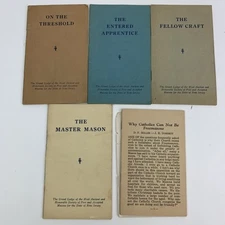 Masonic Booklet Lot Threshold, Entered Apprentice, Fellow Craft, Master Mason