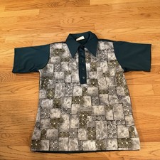 Vintage 60s Bowling Shirt Size Medium King Louie Chainstitch Double Knit 50s