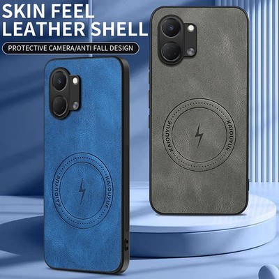 For Tecno Spark Go 3, Luxury Leather Wireless Charging Magnetic Soft Cover Case