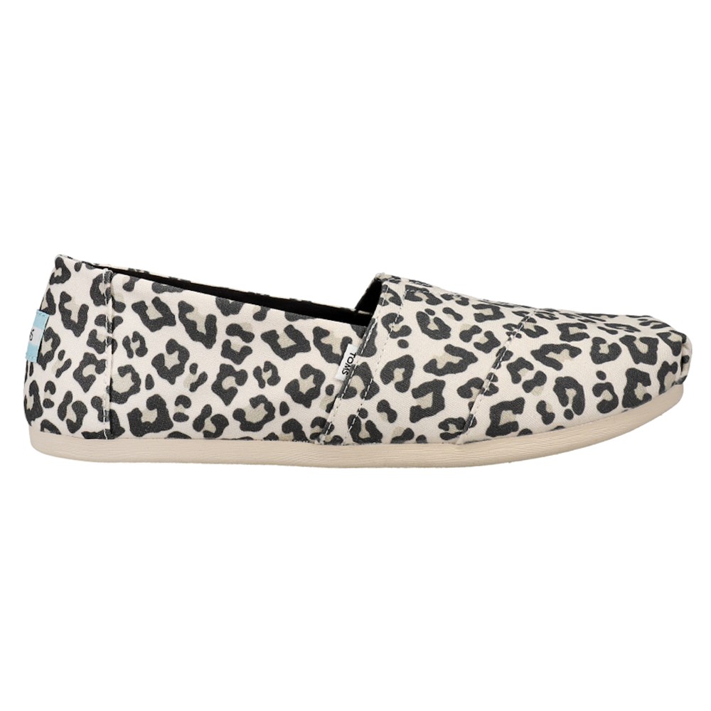 TOMS Alpargata Leopard Slip On  Womens Black, White Flats Casual 10017747T