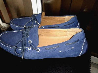SEBAGO Shoes Men's Kedge Tie Nubuck  Blue Navy Loafer Suede Size 9.5M Soft NEW