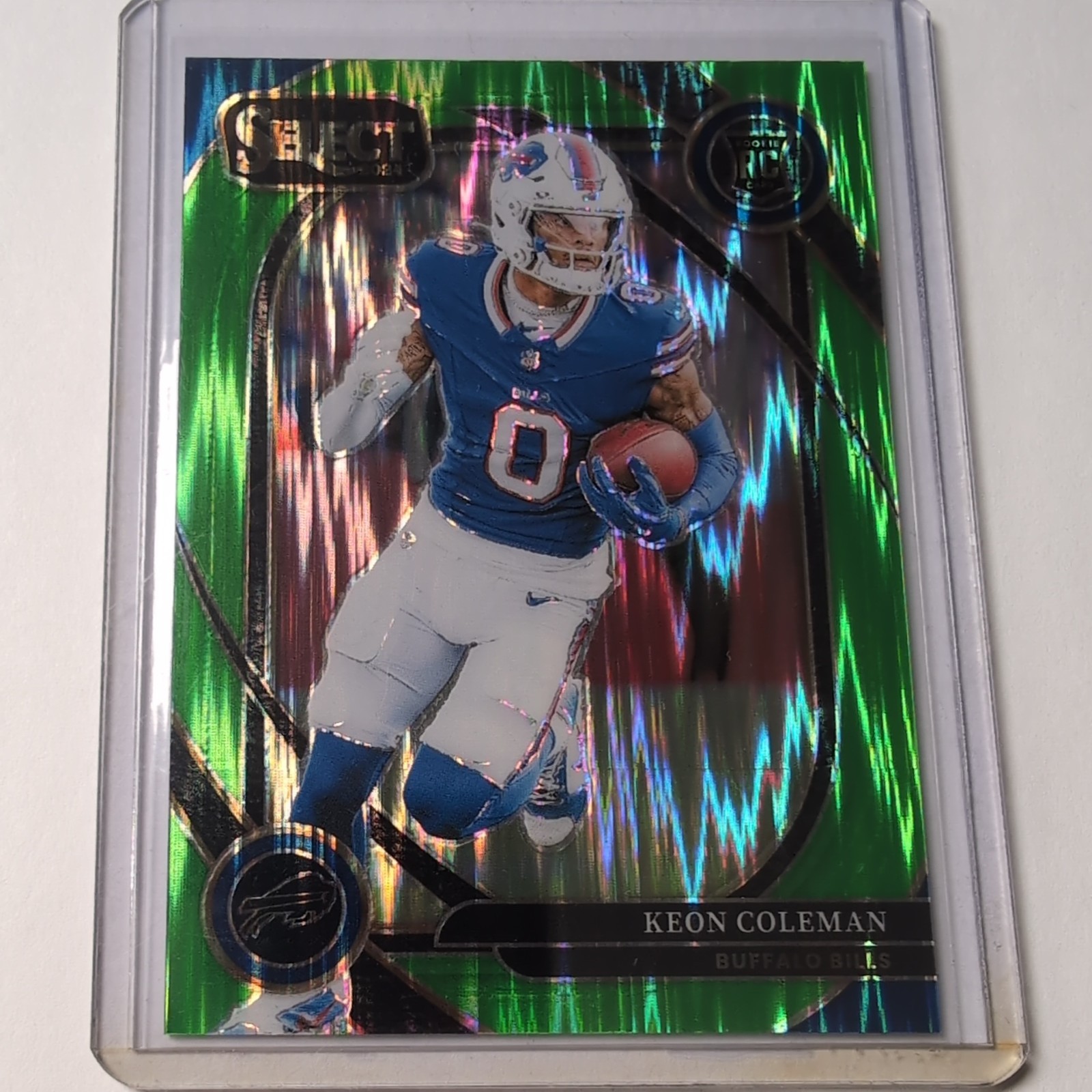 2024 Panini Select Keon Coleman Club Level Neon Green Shock Rookie Card #D/499