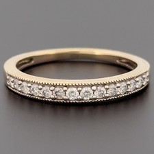 9ct Yellow Gold Diamond Eternity Band Ring Size M Hallmarked