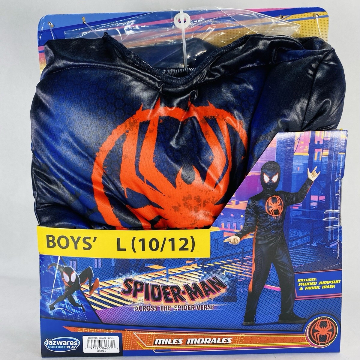 ブラック36 New! Child Size L (10/12) Miles Morales Across Spider Verse