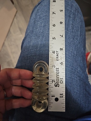AISLADOR DE VIDRIO TRANSPARENTE DE TENSIÓN DE RADIO SIN MARCA, 3-1/8" y 3-1/4", años 20, lote de 2 - Imagen 14 de 14