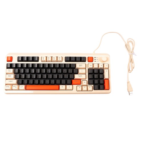 Gaming Keyboard Usb 94 Keys Led Backlit Ergonomic Fodable Feet Multimedia AM - Afbeelding 16 van 22