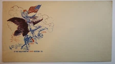 Vintage 1898-1902 Spanish American War Patriotic Envelope, multicolor cover,