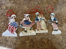 Bethany Lowe Set of 4 Die Cut Patriotic Ornaments, Americana, July 4th NWT 250th