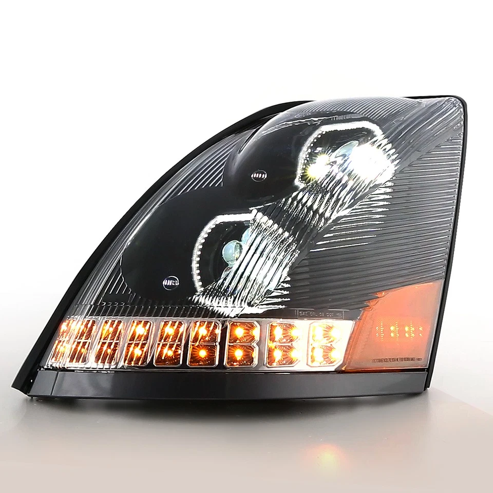 [LED DRL + INTERMITENTE SECUENCIAL] PARA 04-18 VOLVO VN VNL FARO PROYECTOR DUAL Foto 3 de 4