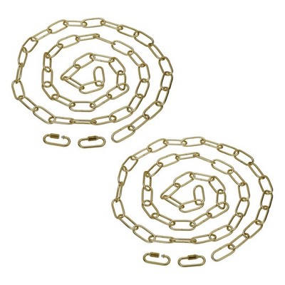 PATIKIL 6ft Lighting Hanging Chain, 2pcs Metal Looping Chain 6ft, Brass Tone