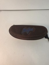 Maui Jim Sunglasses Case Brown Zip Close Hard Case Soft Lining