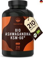 Bio Ashwagandha - KSM-66® Premiumrohstoff - 210 Kapseln - 600Mg Tagesdosis -