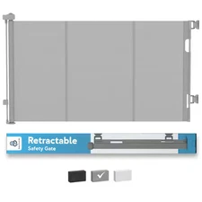 Baby and Pet Retractable Safety Gate, Mesh 71 In. W X 34 In. Tall