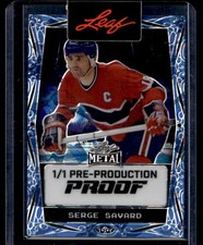2024-25 Leaf Metal Pre-Production Proof Blue Serge Savard 1/1