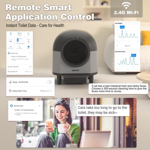 OMCPET Smart Automatic Cat Litter Box Self-Cleaning with APP Remote Control - Picture 3 of 9