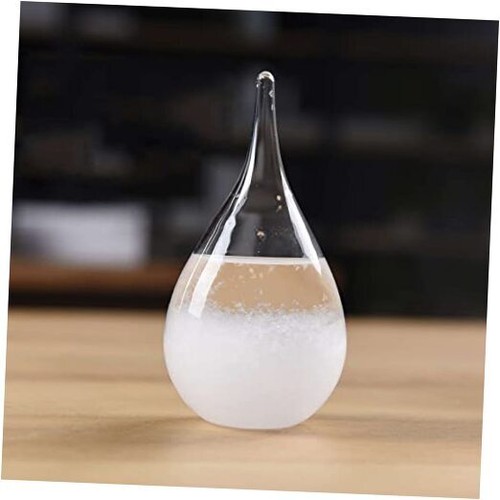 Storm Glass Weather Station Predictor, Barometer Bottle with Wood Base Small