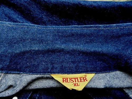 Men's Rustler Heavy Weight Dark Denim Jean Jacket sz XL - Picture 8 of 9