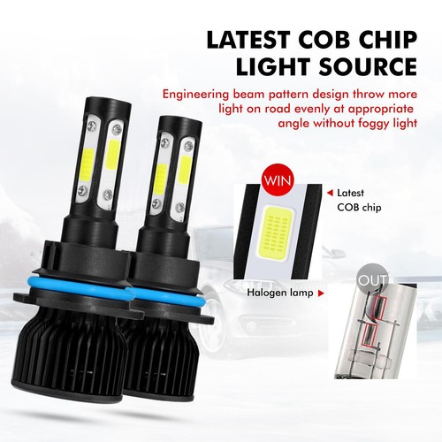 4-SIDES 9004 HB1 LED Headlights Conversion Kit High Low Beam Bulbs Bright White - Foto 6 di 12