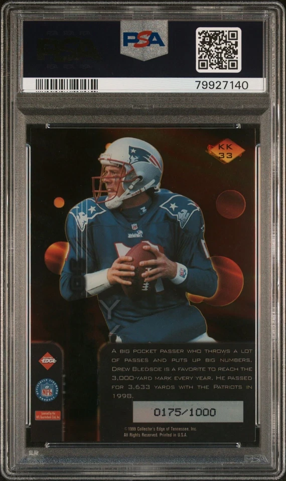 Drew Bledsoe - 1999 Collector's Edge Triumph K-Klub Y3K   PSA 9  #175/1000 - Image 2 of 2