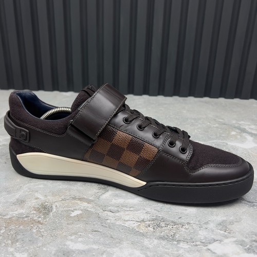 Louis Vuitton Elliptic Sneakers Damier Brown Leather Fabric 9 LV or 10 US 43 EUR - Picture 8 of 12