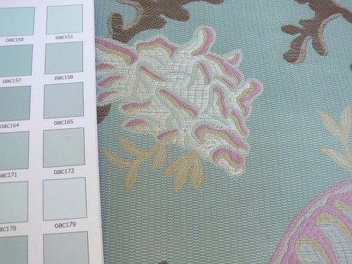 VON YD SCALAMANDRE COQUILLAGE a CORAL TAUPE ON AQUA SEASHELL UVP USD 513Y - Bild 8 von 9