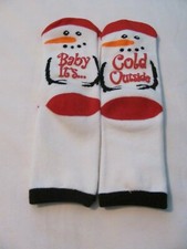 NEW SZ 5-10 SHOE SZ WOMEN'S CHRISTMAS NOVELTY SLIPPER SOCKS "BABY IT'S ....."