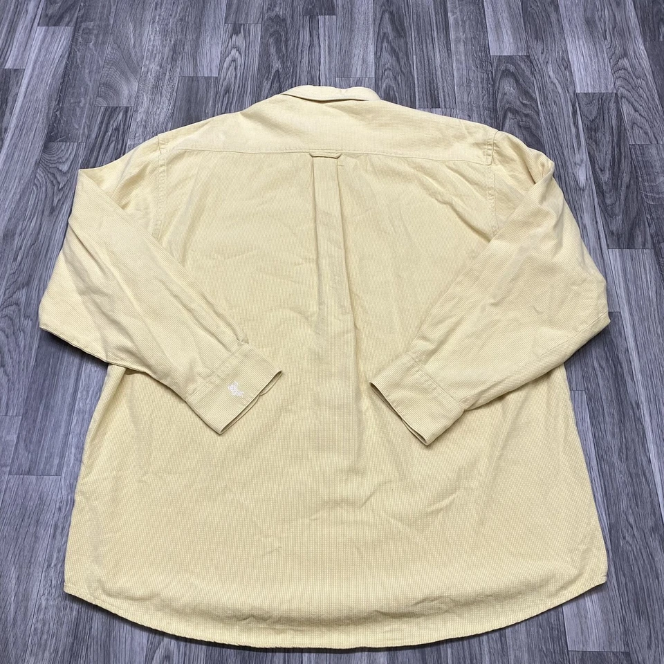 Camisa informal amarilla manga larga bolsillo en el pecho con botones ASHWORTH para hombre talla L Foto 3 de 4