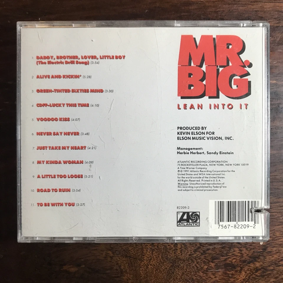 MR. BIG "LEAN INTO IT" CD 1991 Atlantic Foto 4 de 4