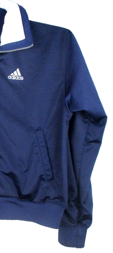 Adidas Sweatshirt Track Suit Blue White Long Sleeve Full Zip Collar Boy's Medium - Picture 6 of 11