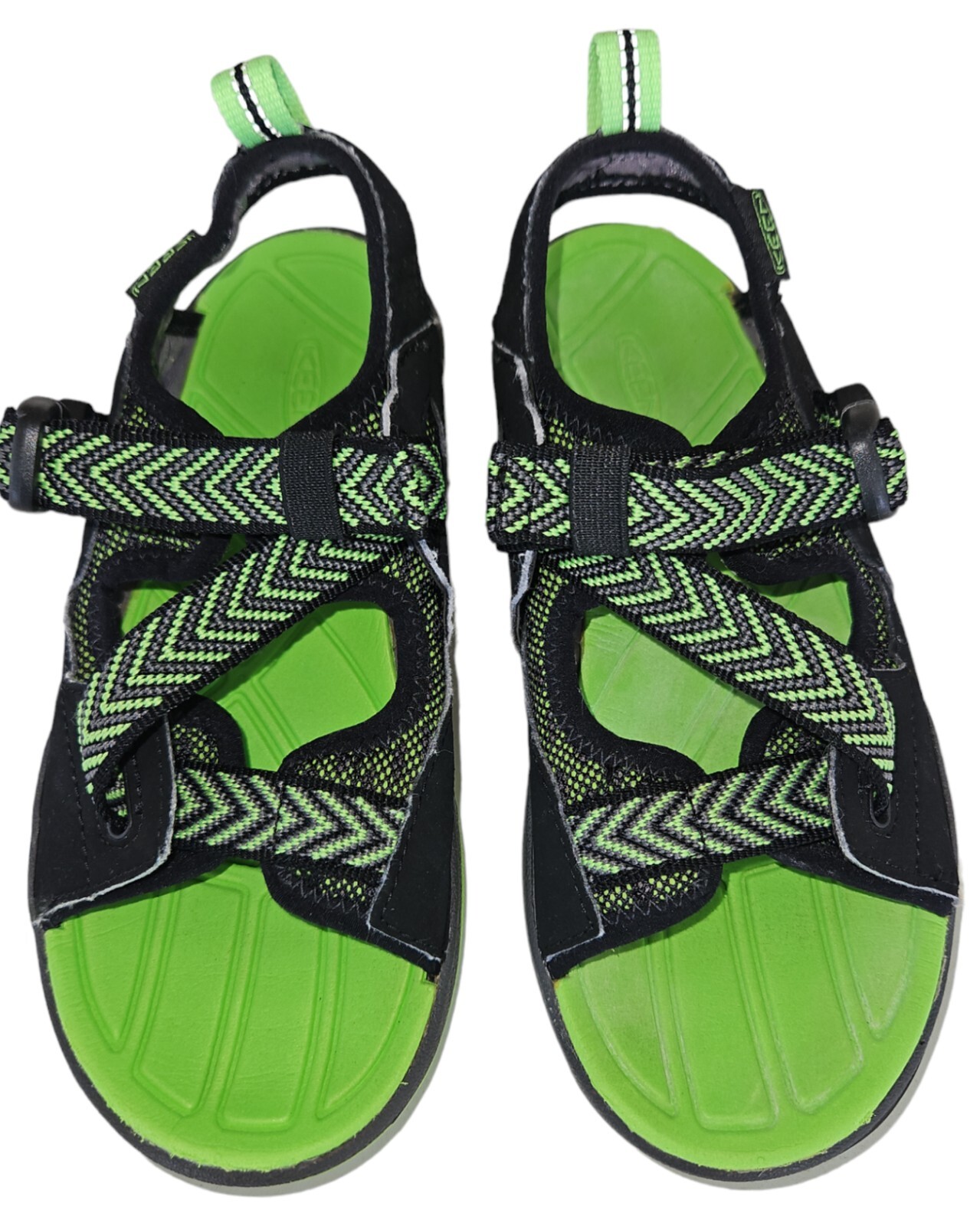 Sandalo KEEN Rock Iguana Jr bambino grande taglia 2 verde nero cinturino scuola escursione spiaggia