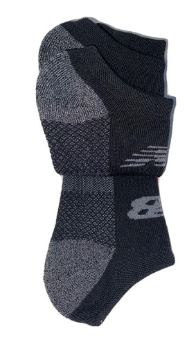 New Balance ICE No Show Socks 2 Pair Women’s 4-6 Black w Gray Logo Cushioned NB - Picture 8 of 10