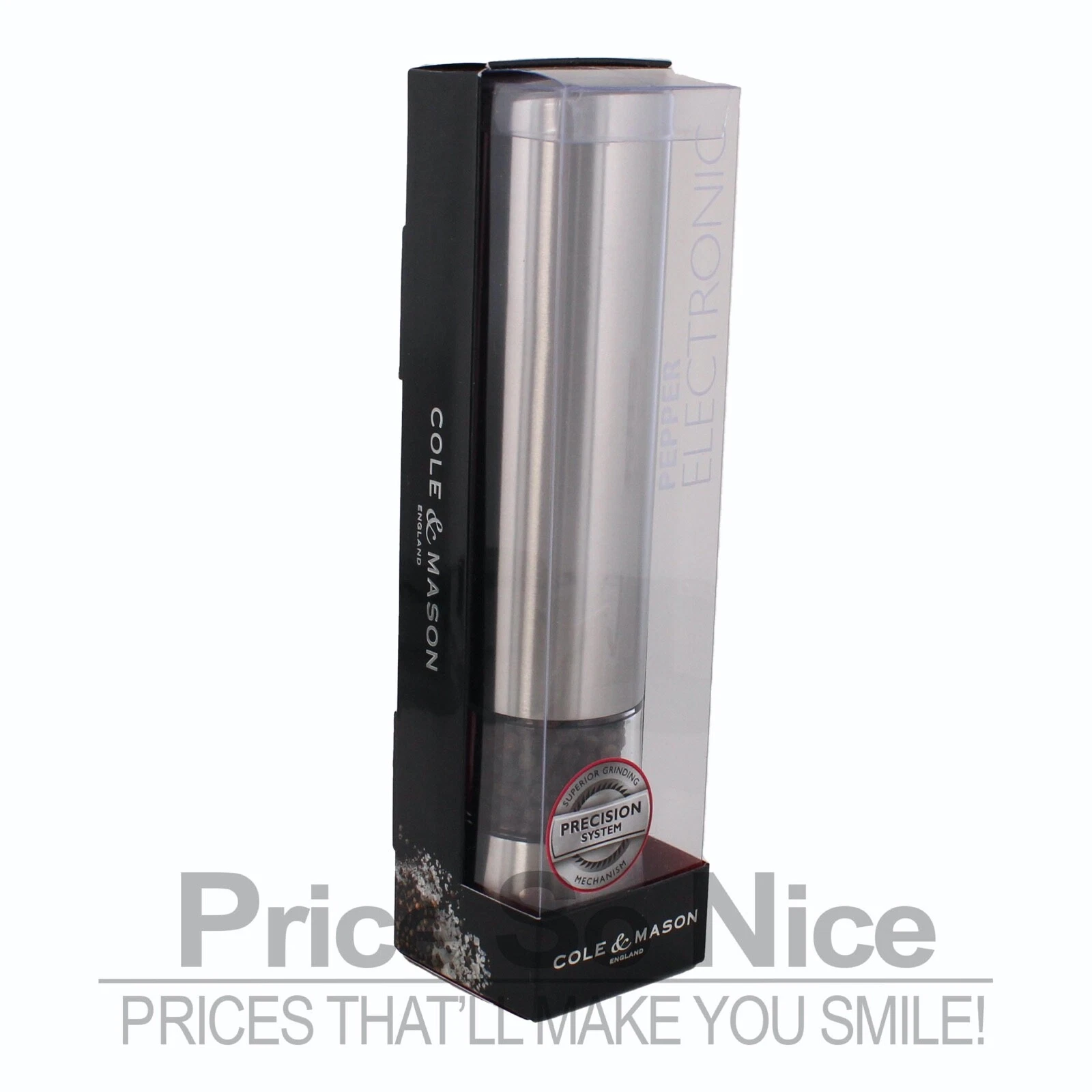 Cole & Mason Hampstead Electric Pepper Grinder Mill w/ Led Light - MSRP $75 NEW
